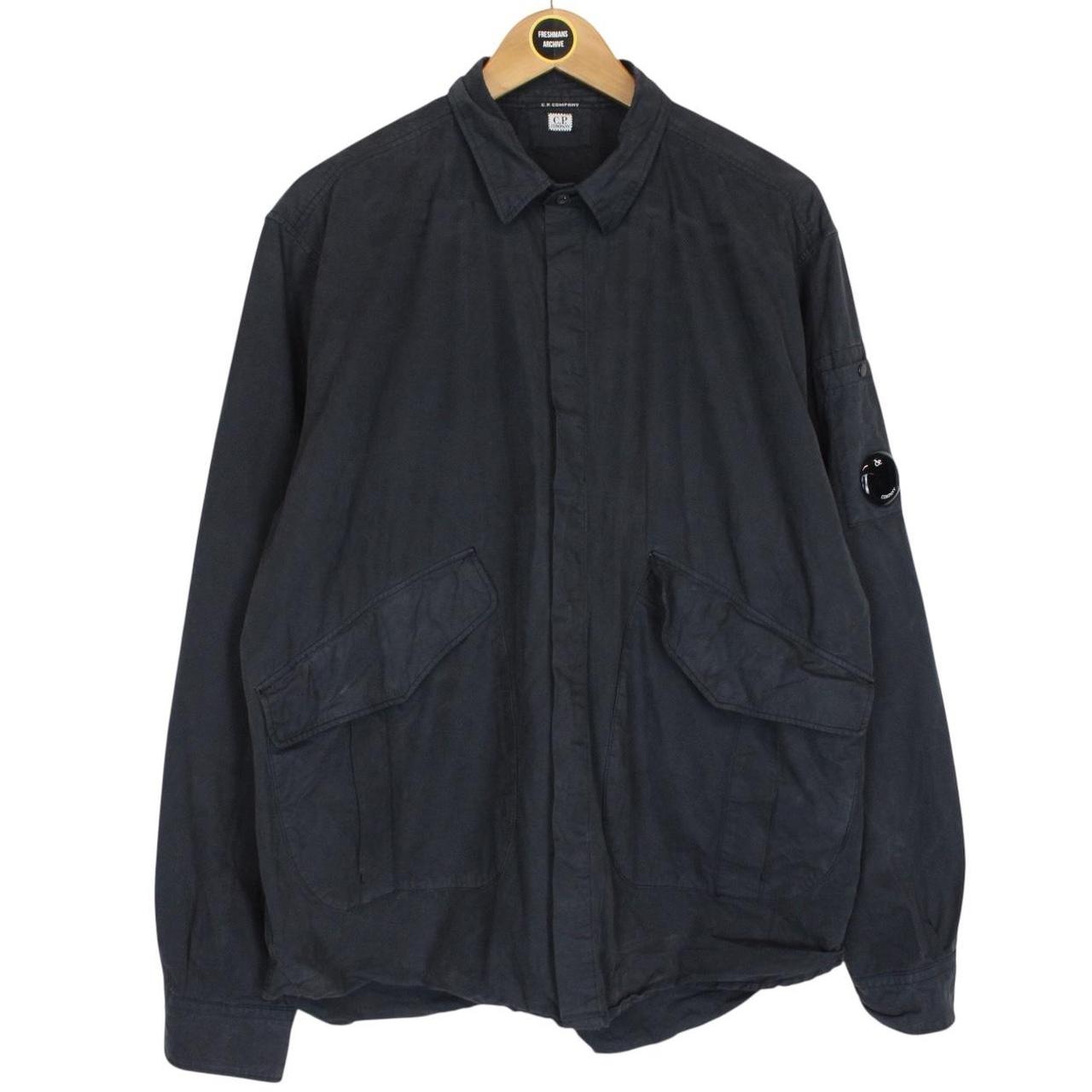 CP Company Navy Blue Microreps Lens Overshirt Jacket