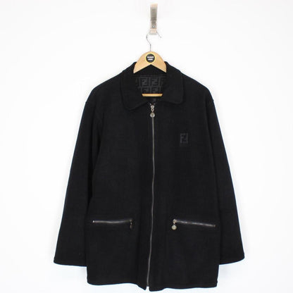 Vintage 90s Fendi Black Zucca Monogram Reversible Jacket