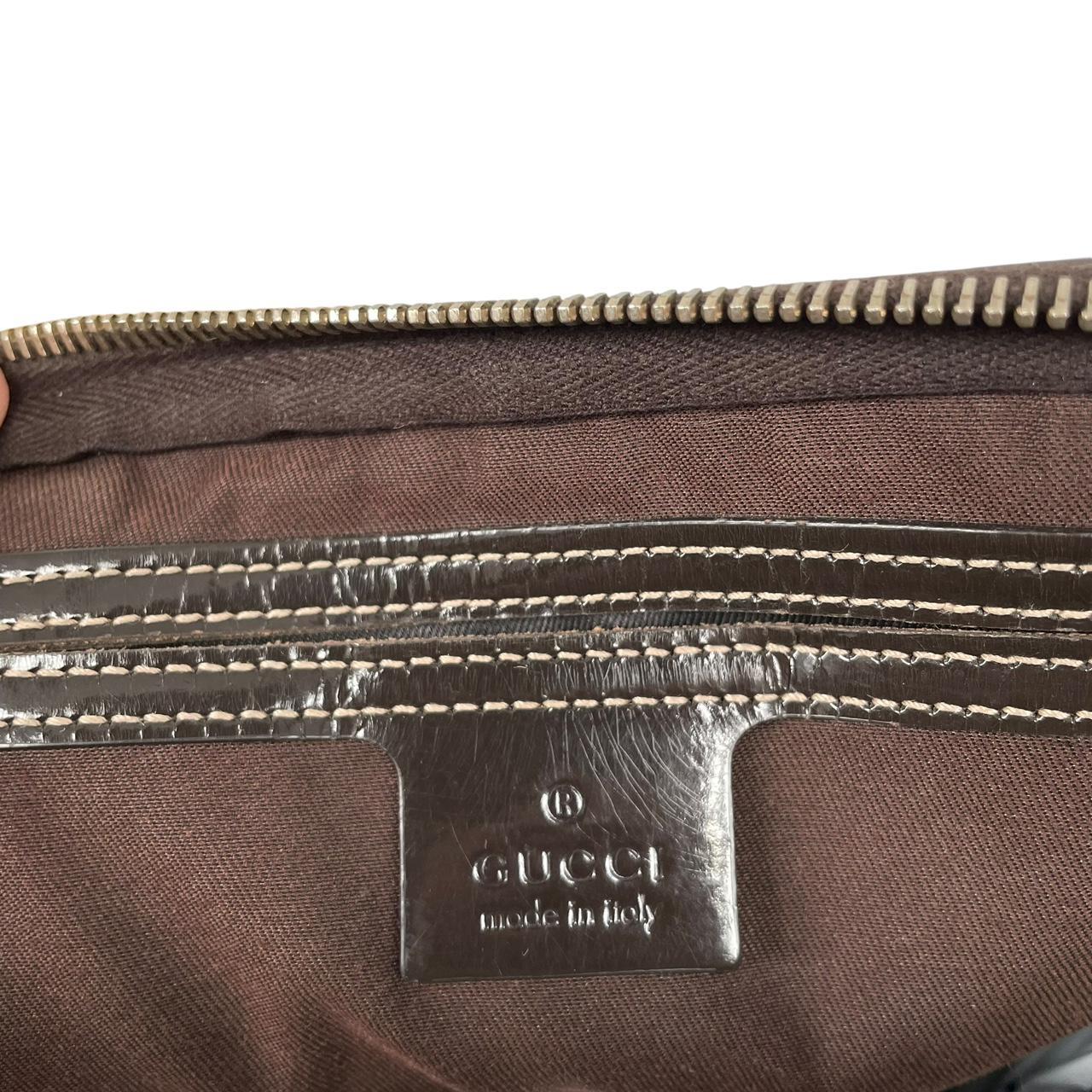 Gucci GG Supreme Monogram Top Handle Canvas/Leather Boston Bag