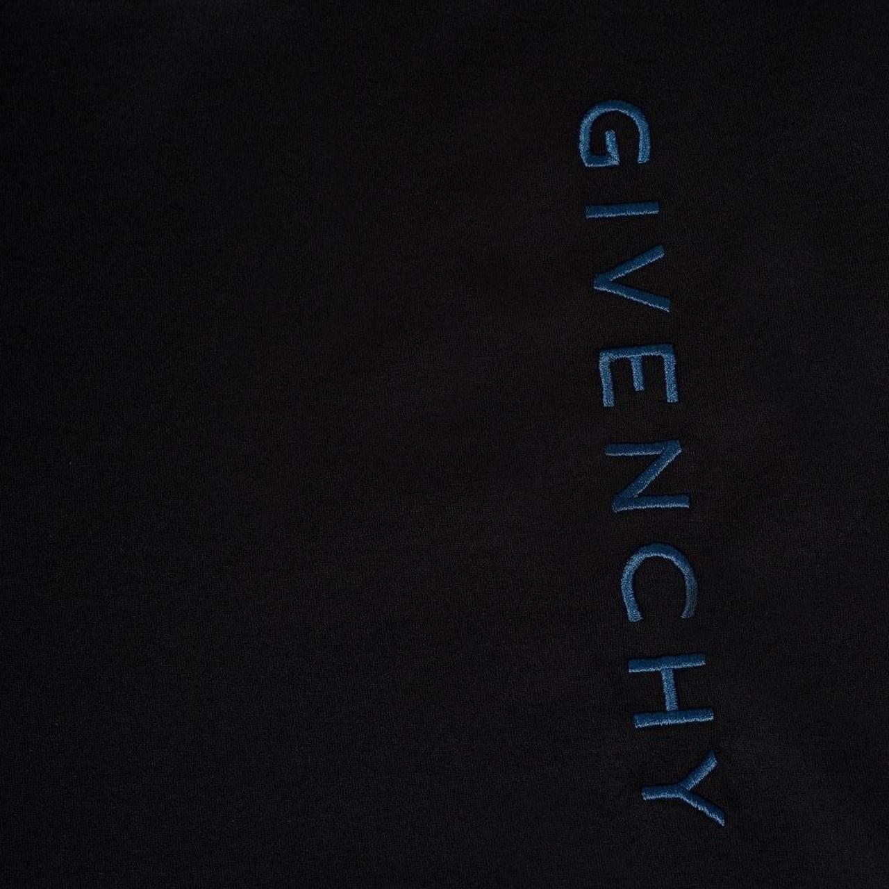 Givenchy Paris Black and Blue Text Spellout Short Sleeve T-Shirt