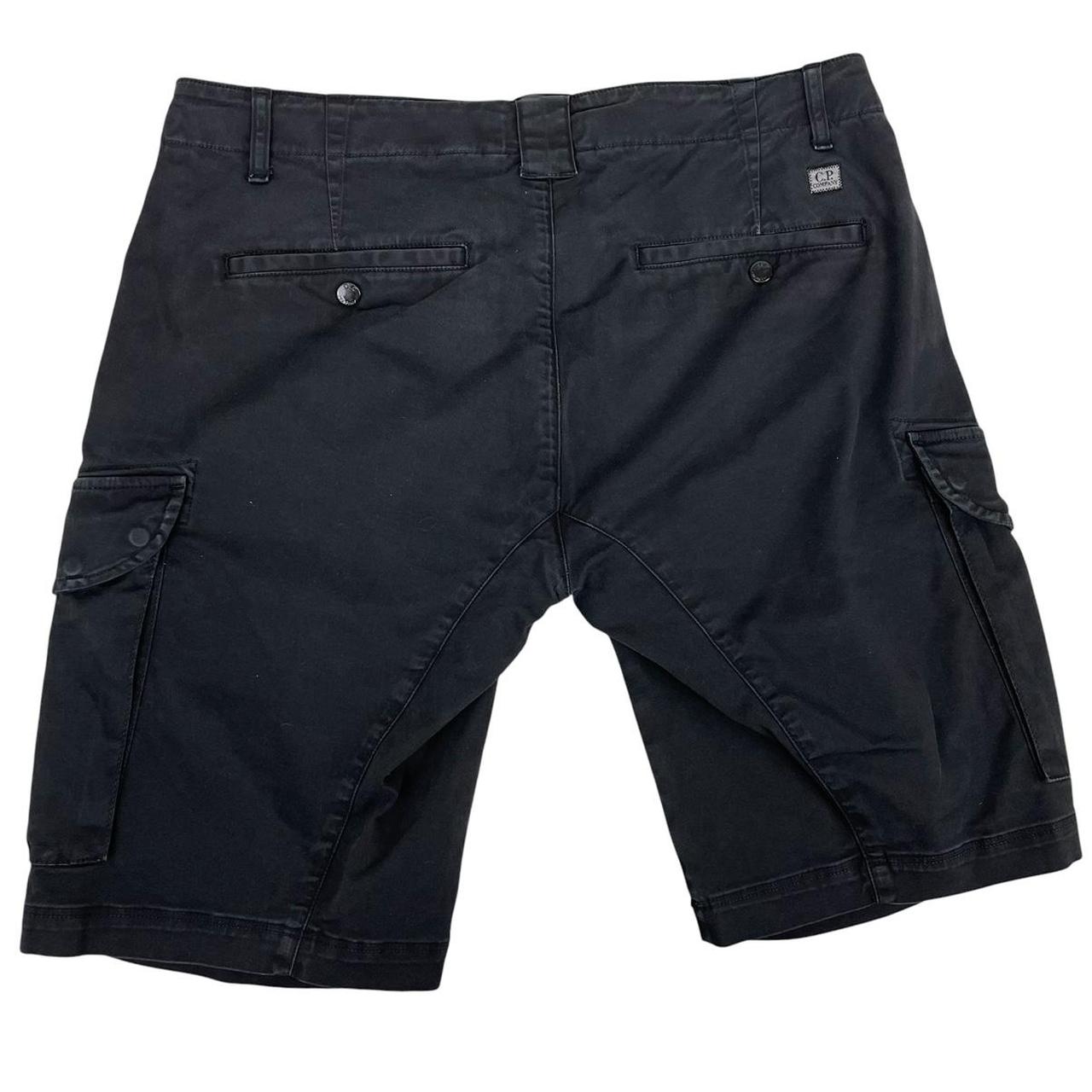 CP Company Black Lens Cotton Cargo Shorts