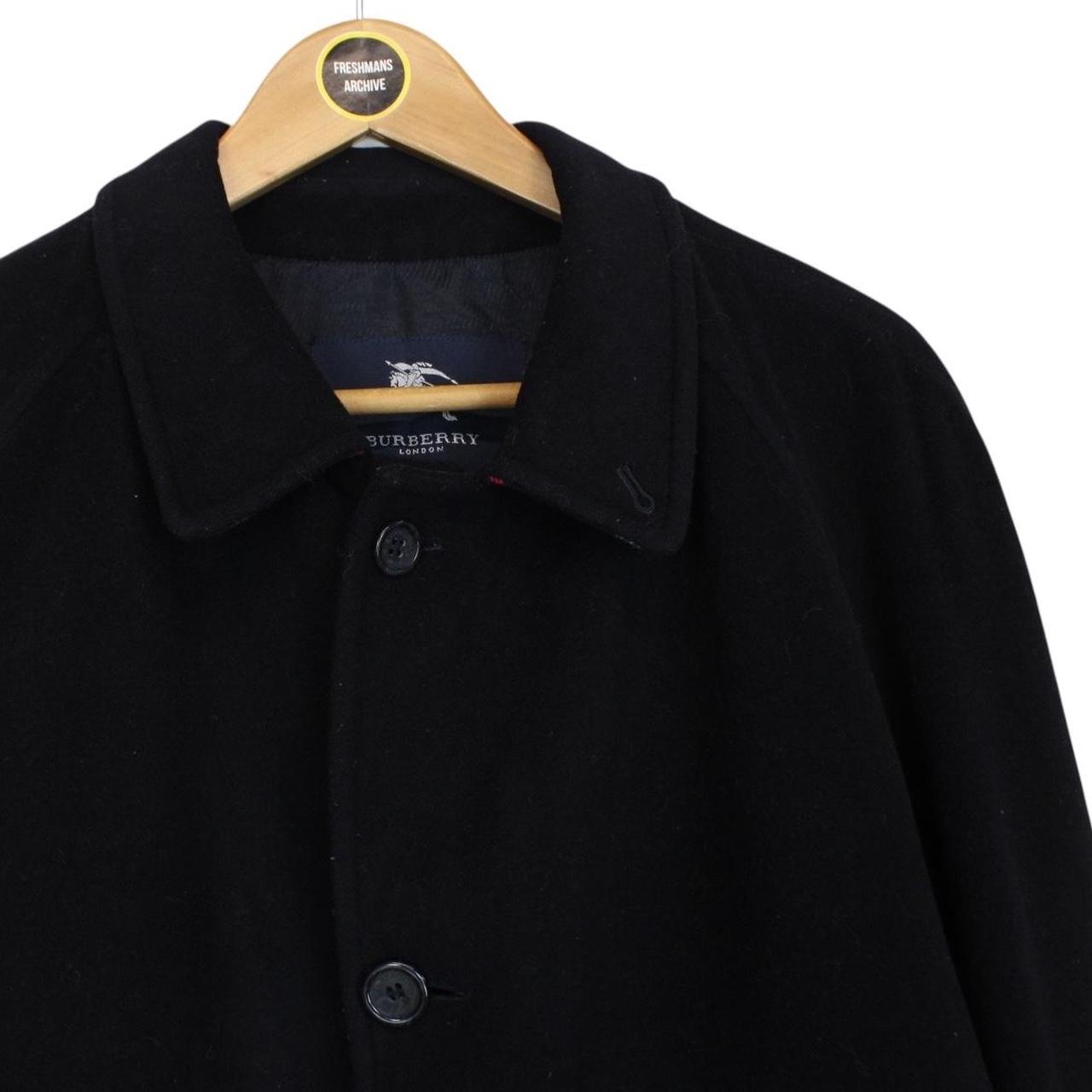 Vintage Burberry London Navy Blue Nova Check Lined Wool Jacket