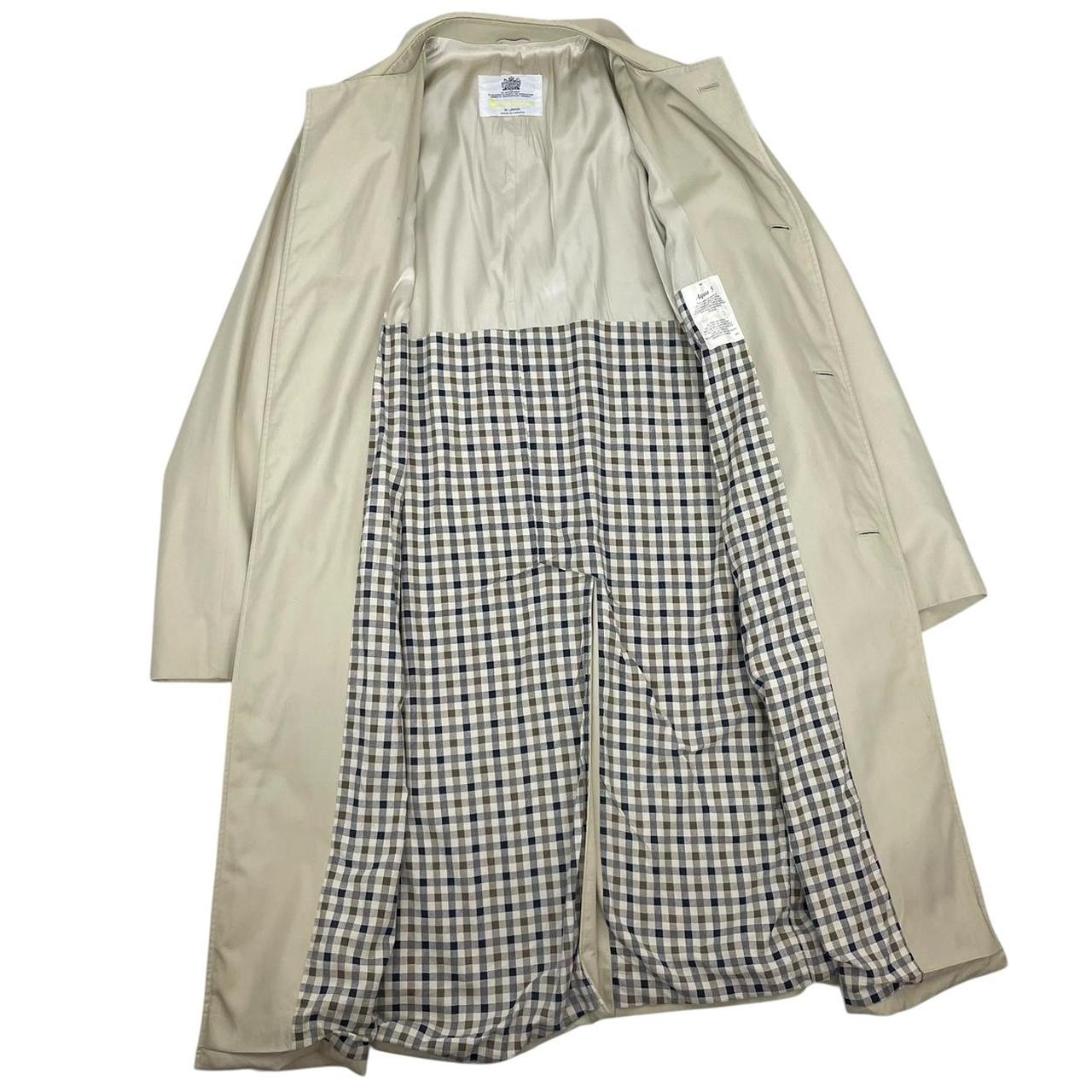 Vintage 80s Aquascutum Aqua 5 Beige Cotton Blend Trench Coat