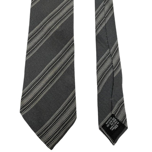 Armani Collezioni Grey Striped Silk Tie