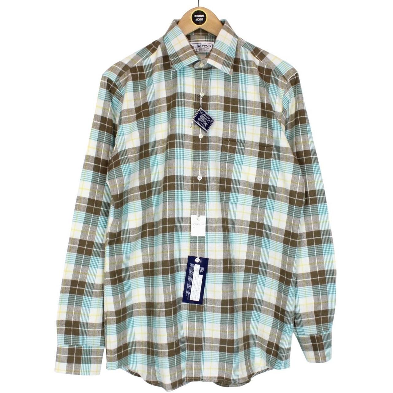 Vintage 90s Burberry Multicoloured Check Long Sleeve Cotton Shirt