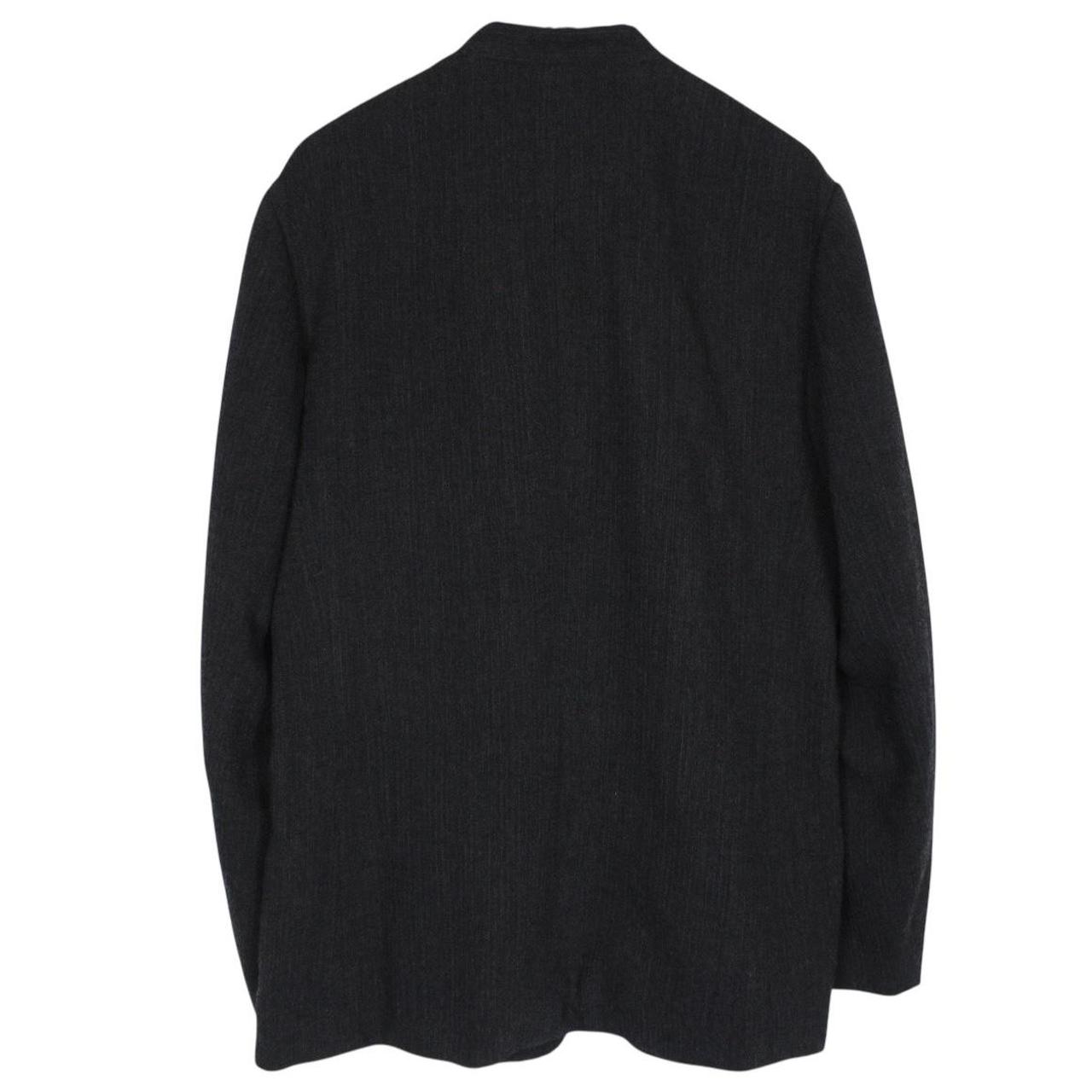 Vintage Issey Miyake Dark Grey Wool Blend Collarless Jacket