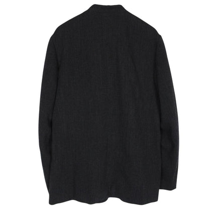 Vintage Issey Miyake Dark Grey Wool Blend Collarless Jacket