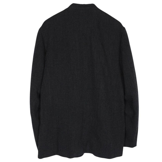 Vintage Issey Miyake Dark Grey Wool Blend Collarless Jacket