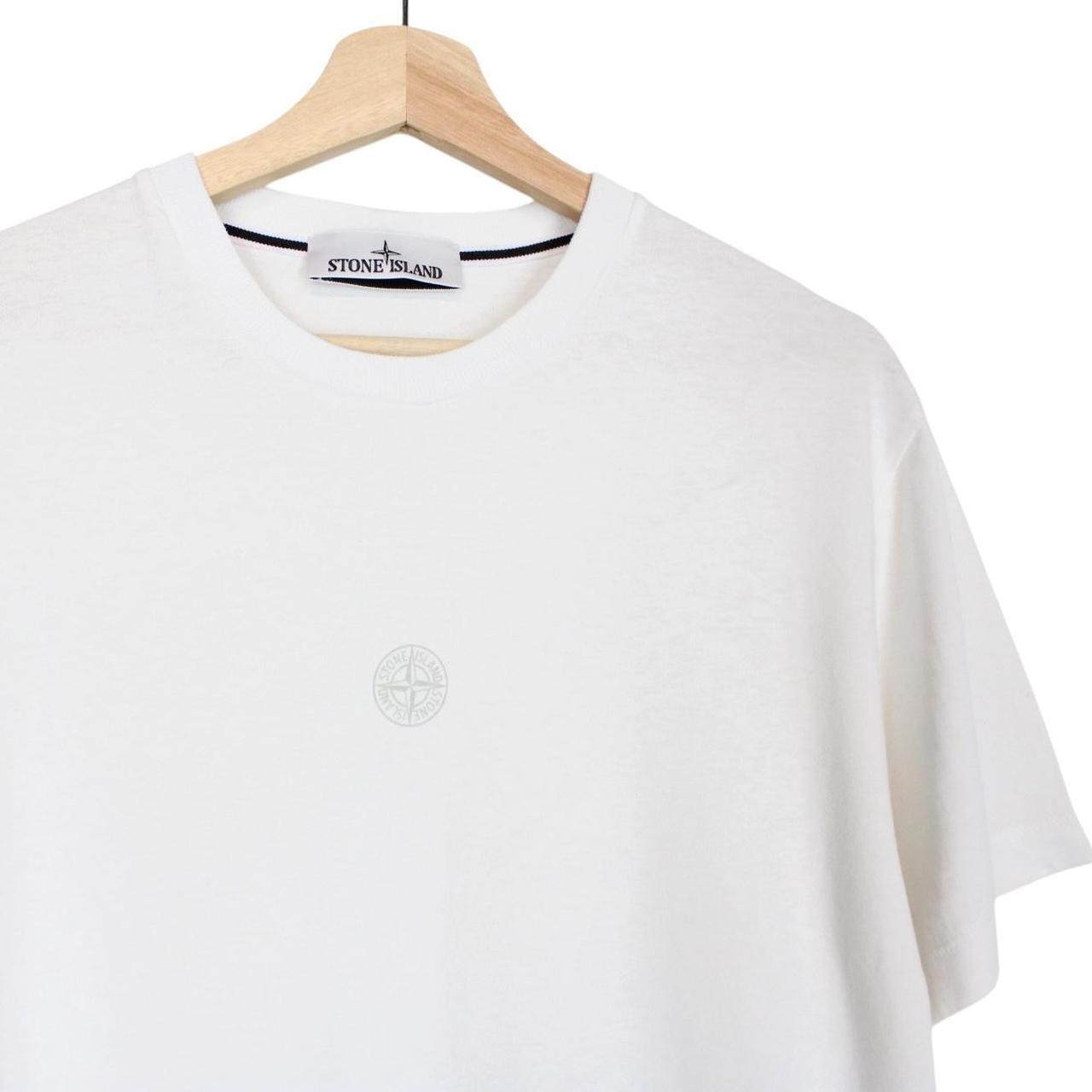 Stone Island AW 2022 White Short Sleeve Cotton Logo Print T-Shirt