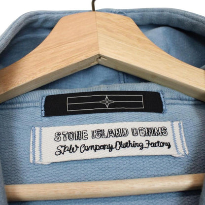 Vintage Stone Island Denims AW 2008 Blue Cotton Full Zip Hoodie Jumper