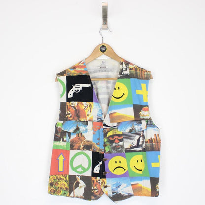 Vintage 90s Moschino Multicoloured Opposites Ying Yang Vest Jacket