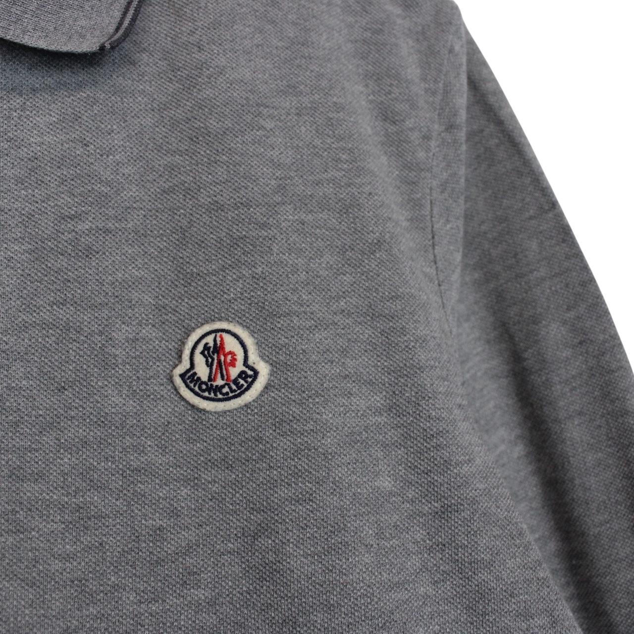 Moncler Maglia Manica Lunga Grey Long Sleeve Cotton Polo Shirt