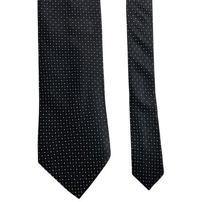 DKNY vintage silk tie black and white polka dots, excellent condition.
