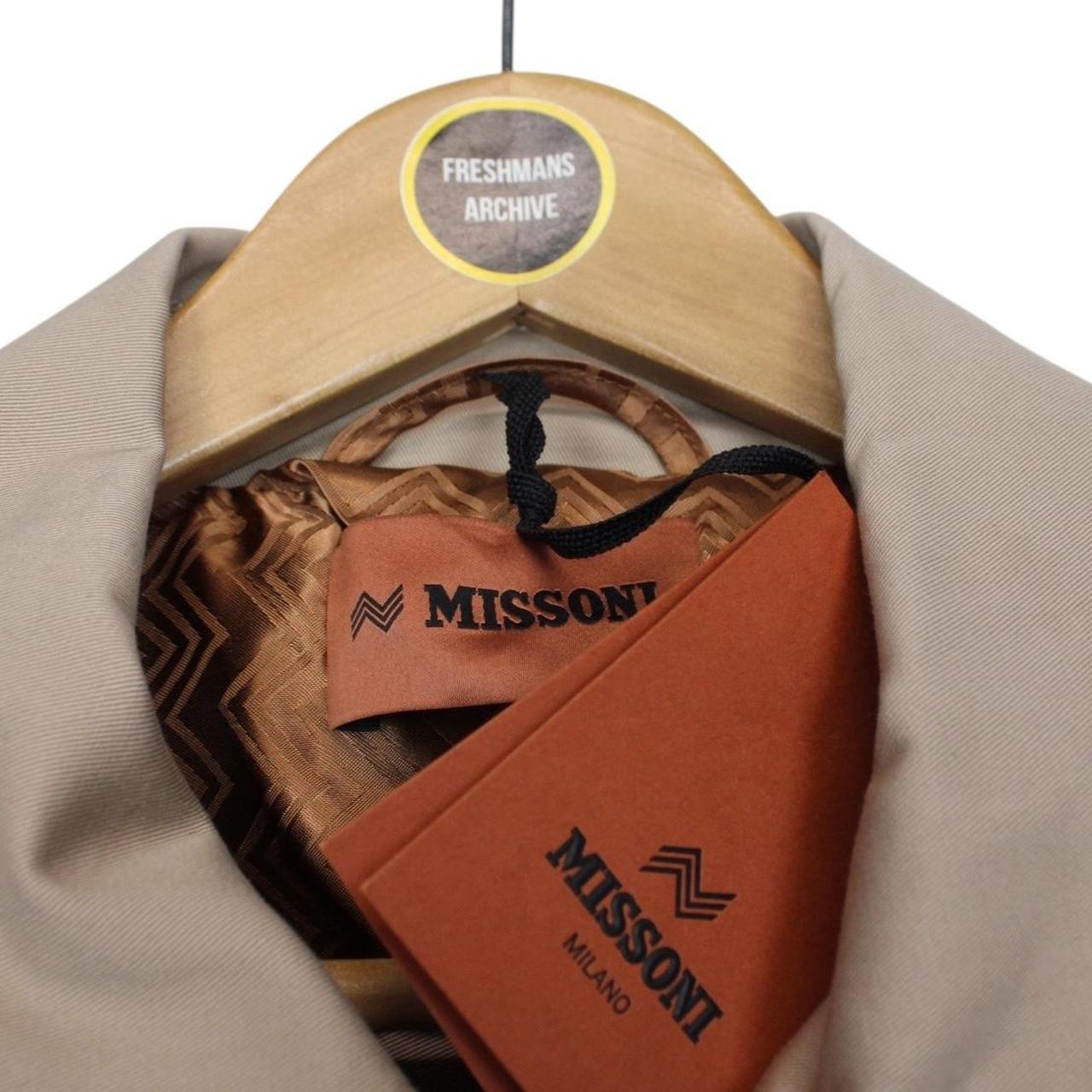 Missoni Beige and Cream Button Up Wool/Viscose Knit Trench Coat