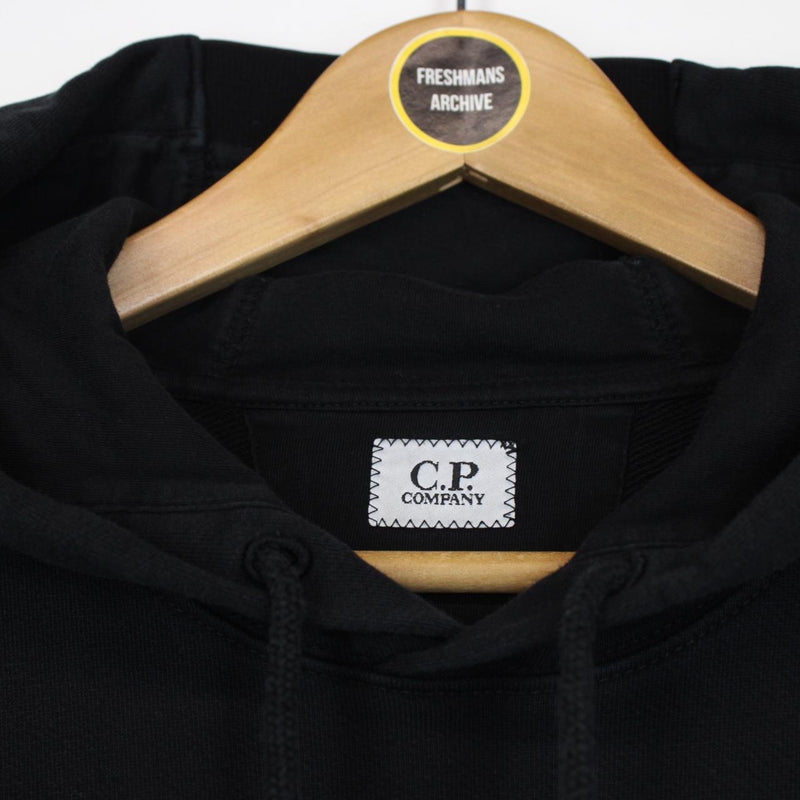 CP Company Black Cotton Lens Hoodie Jumper