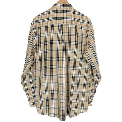Vintage Burberry London Beige Nova Check Long Sleeve Shirt