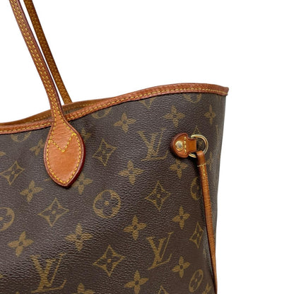 Louis Vuitton brown tote bag with monogram canvas and leather accents, pre-loved condition.