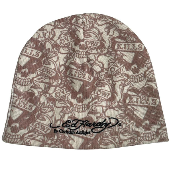 Ed Hardy by Christian Audigier Multicoloured Skull Graphic Beanie Hat