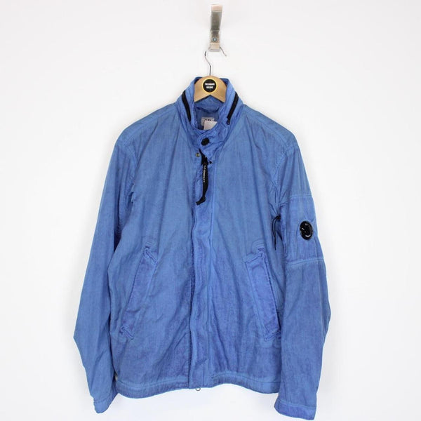 CP Company Blue Chrome Re-Colour Full Zip Lens Jacket