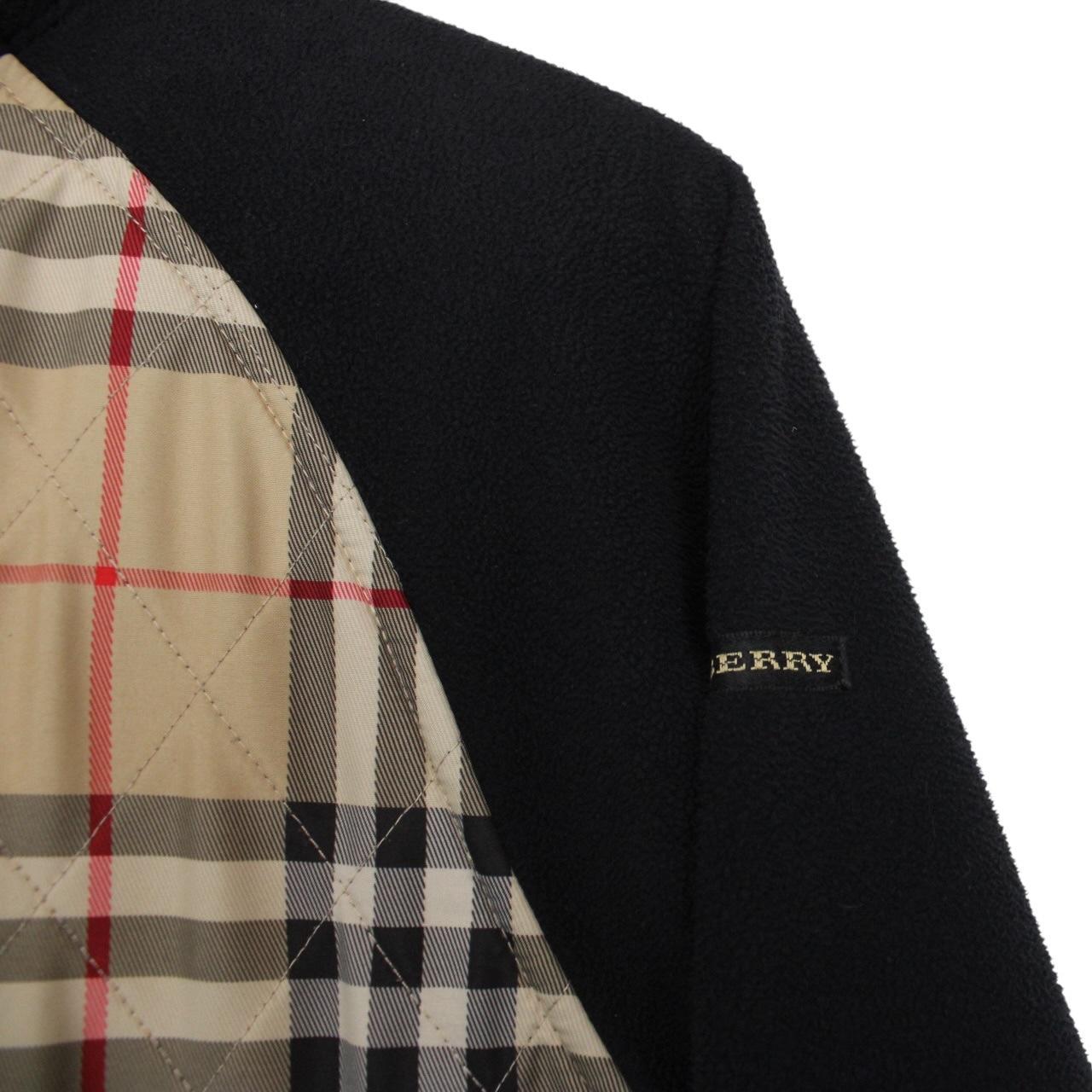 Burberry Golf Black and Beige Nova Check Full Zip Fleece Jumper