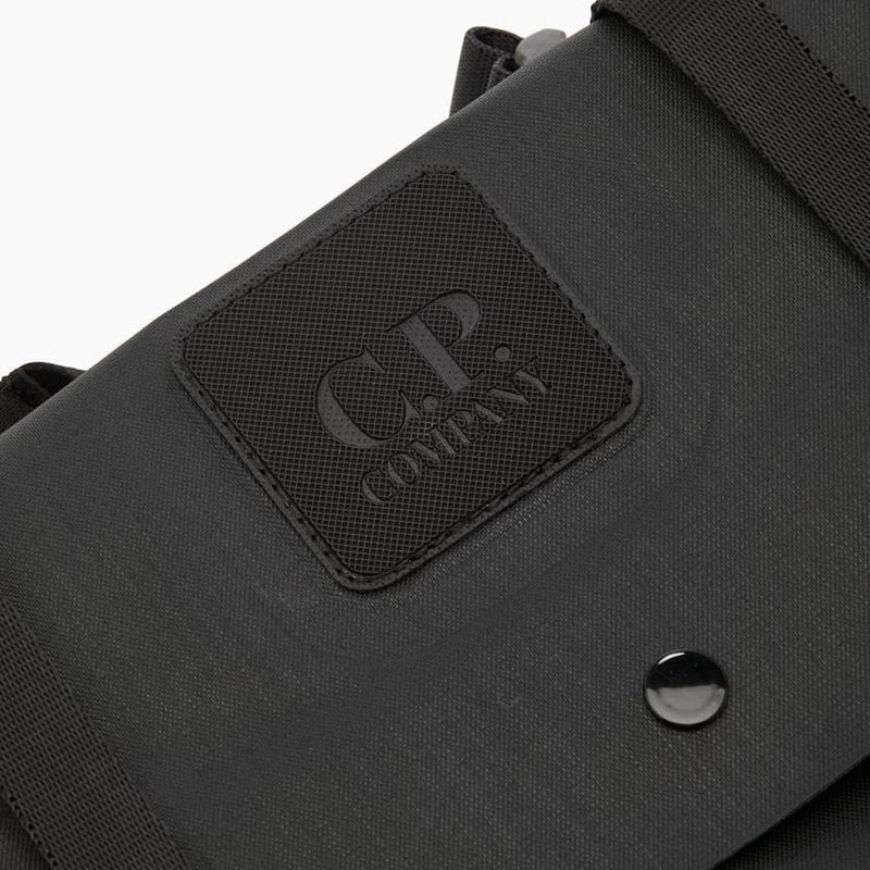 CP Company Metropolis Black Rubber Reps Logo Belt Bag