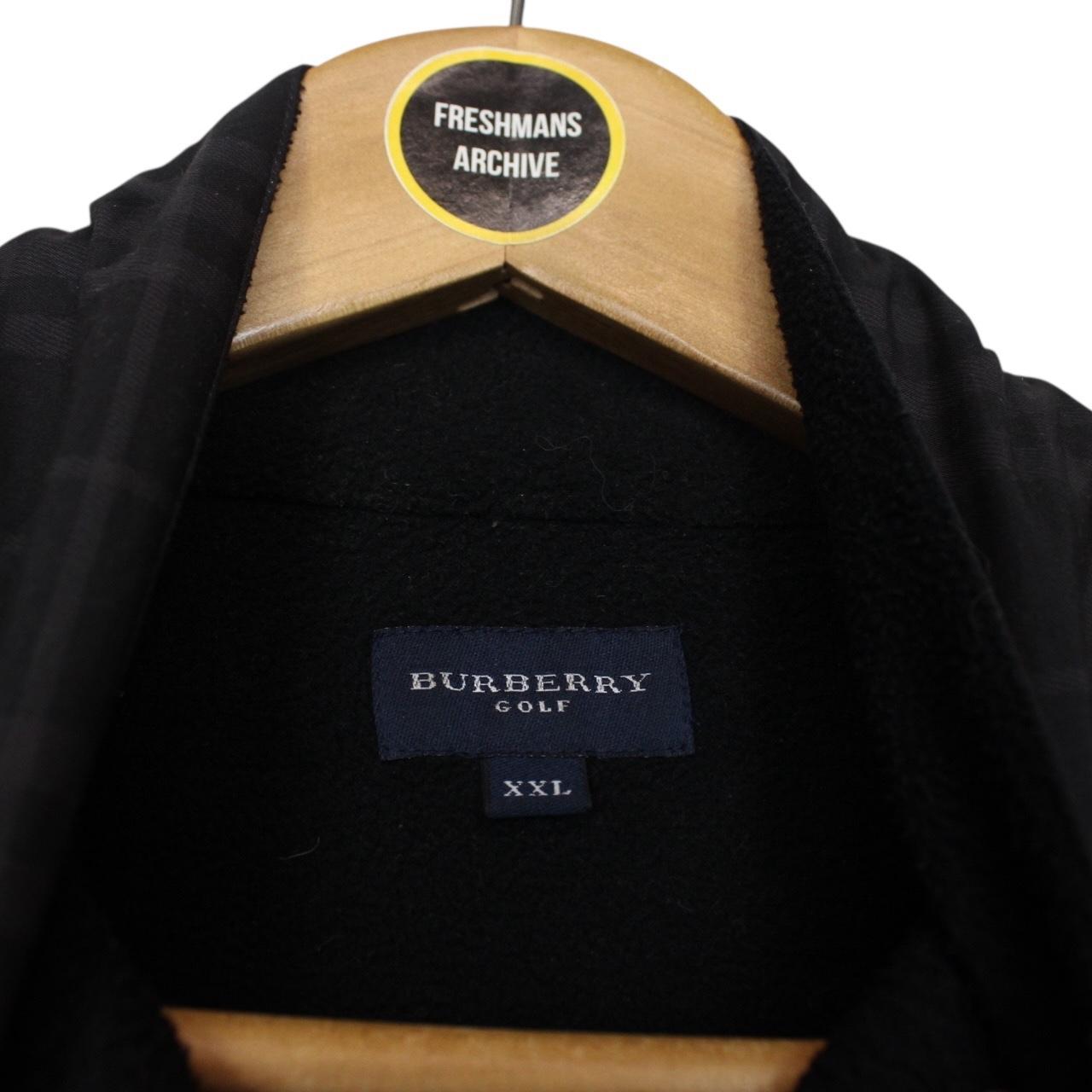 Vintage Burberry Golf Black 1/4 Zip Nova Check Smock Jacket