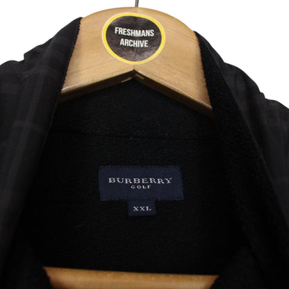 Vintage Burberry Golf Black 1/4 Zip Nova Check Smock Jacket