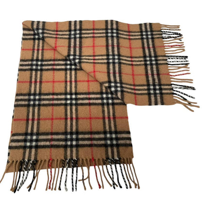 Vintage 90s Burberry Tan Brown Nova Check Lambswool Scarf