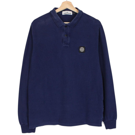 Stone Island AW 2014 Navy Blue Long Sleeve Compass Polo Shirt