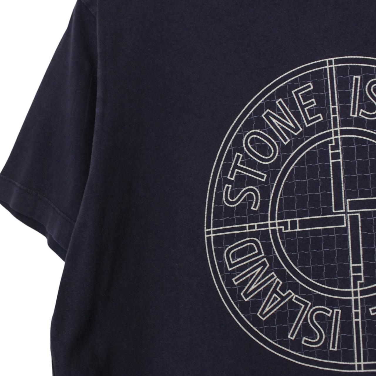 Stone Island AW 2016 Navy Blue Short Sleeve Cotton Logo Print T-Shirt
