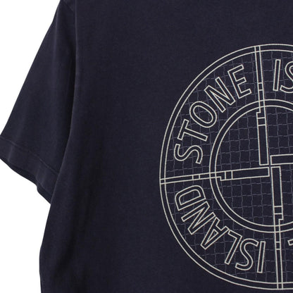 Stone Island AW 2016 Navy Blue Short Sleeve Cotton Logo Print T-Shirt