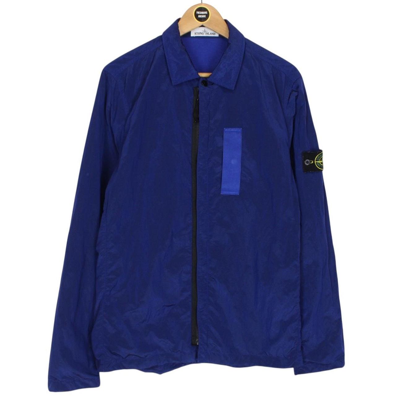 Stone Island AW 2017 Blue Full Zip Nylon Metal Overshirt Jacket