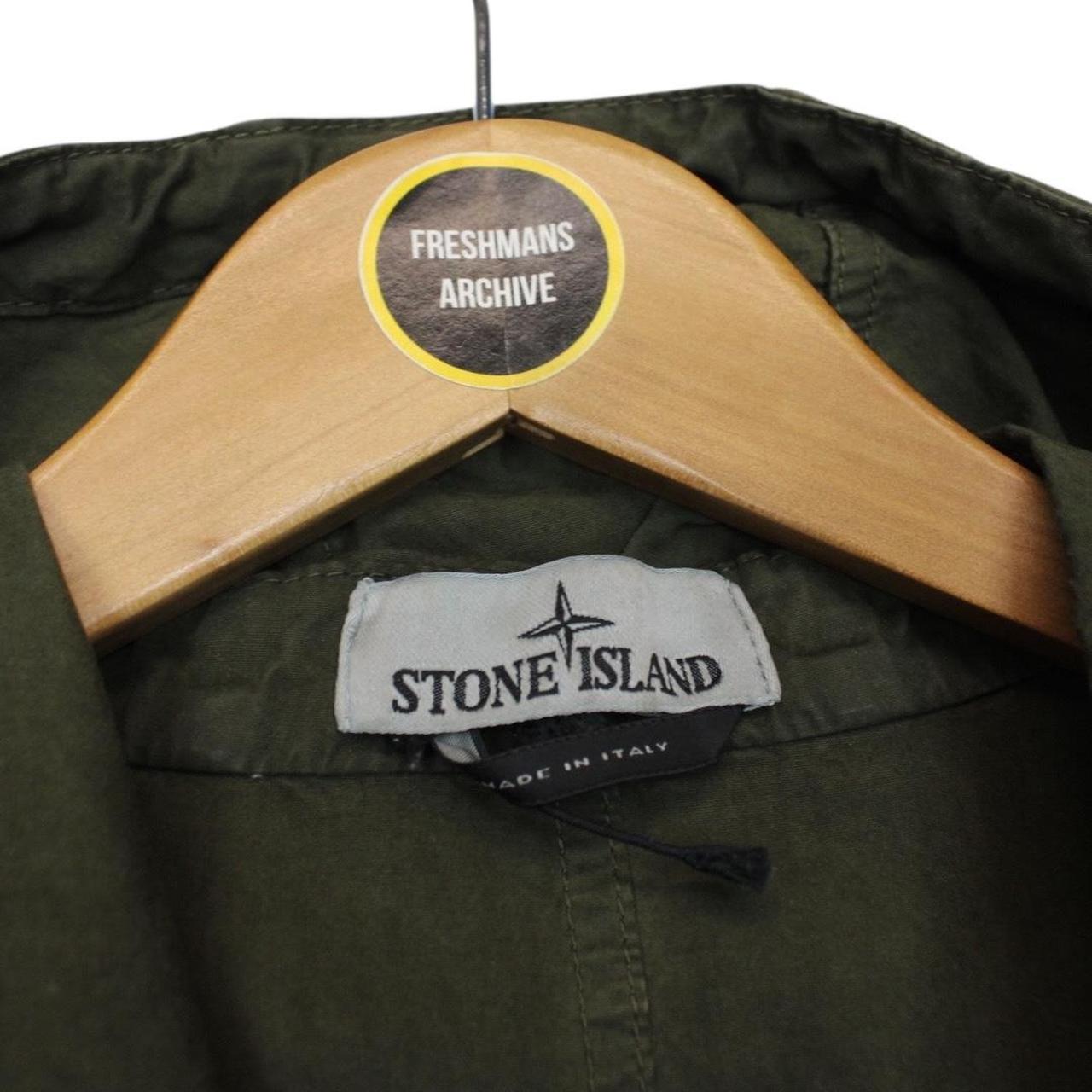 Stone Island AW 2023 Green 1/4 Zip Cotton Hooded Smock Jacket
