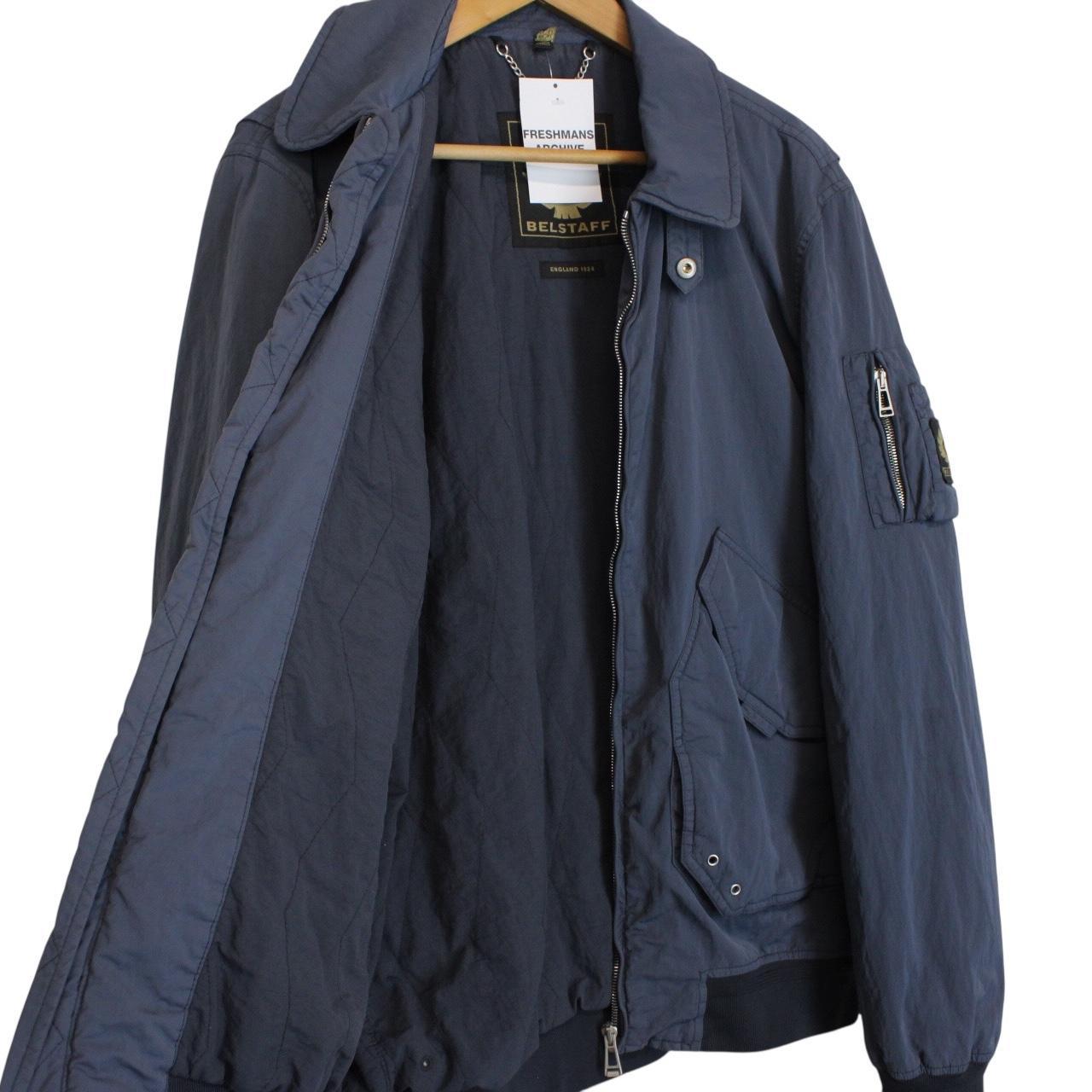 Belstaff Propeller Blue Full Zip Nylon Bomber Jacket