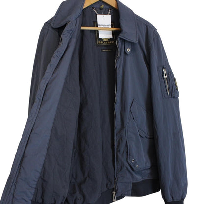 Belstaff Propeller Blue Full Zip Nylon Bomber Jacket
