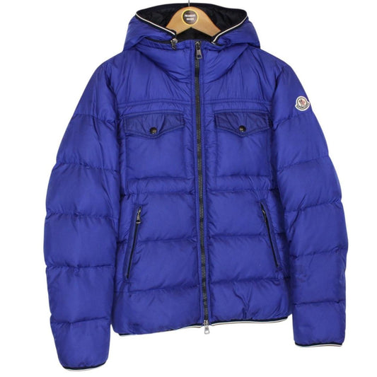 Moncler Thomas Blue Full Zip Hooded Down Jacket