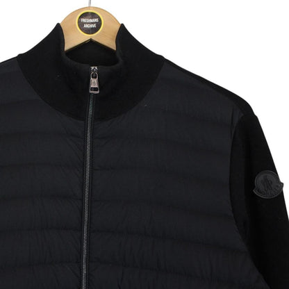 Moncler Black Full Zip Cotton/Nylon Cardigan Tricot Jacket
