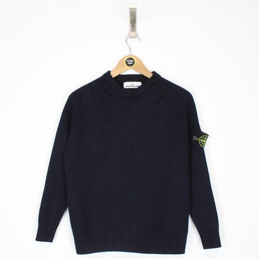 Stone Island AW 2016 Navy Blue Ribbed Wool Knit Jumper