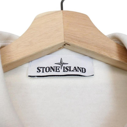Stone Island SS 2017 White Long Sleeve Collared Cotton T-Shirt