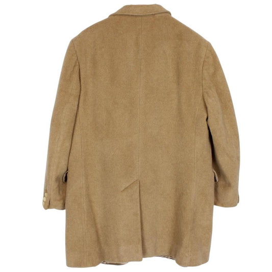 Vintage 80s Aquascutum Tan Brown Cashmere Wool Blend Coat