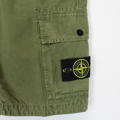 Stone Island SS 2022 Green Bermuda Cotton Cargo Shorts