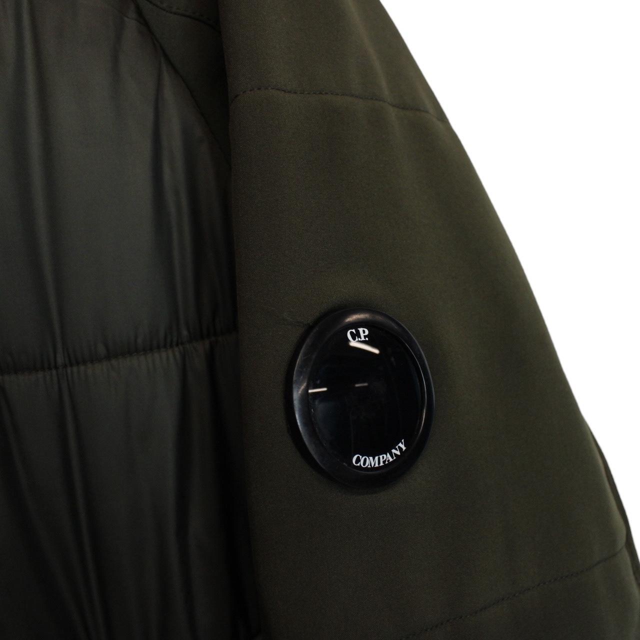 CP Company Khaki Green Full Zip Hybrid Down Soft Shell Lens Jacket