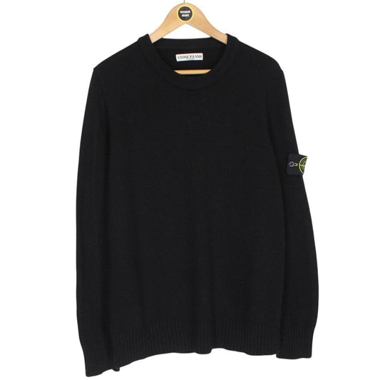 Stone Island Black Wool Knit Jumper
