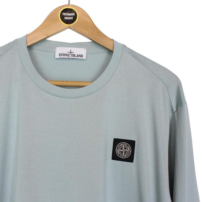 Stone Island Blue Long Sleeve Cotton Compass T-Shirt