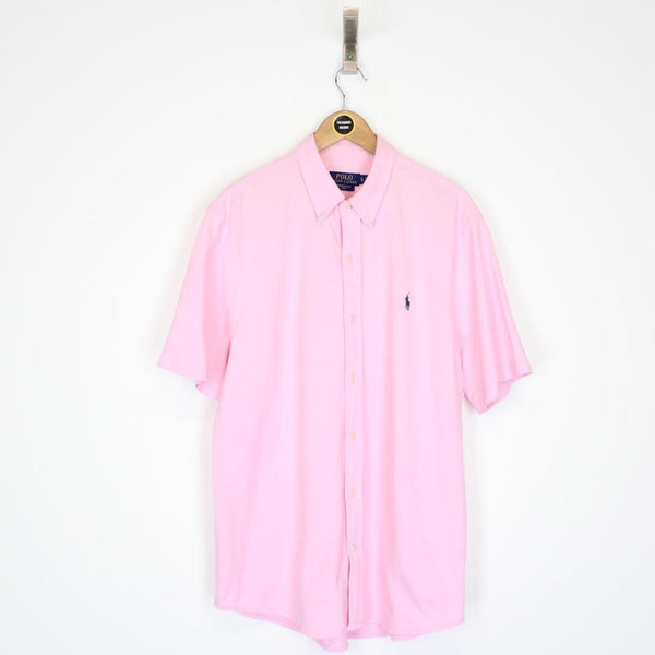 Polo Ralph Lauren Pink Short Sleeve Cotton Featherweight Mesh Shirt