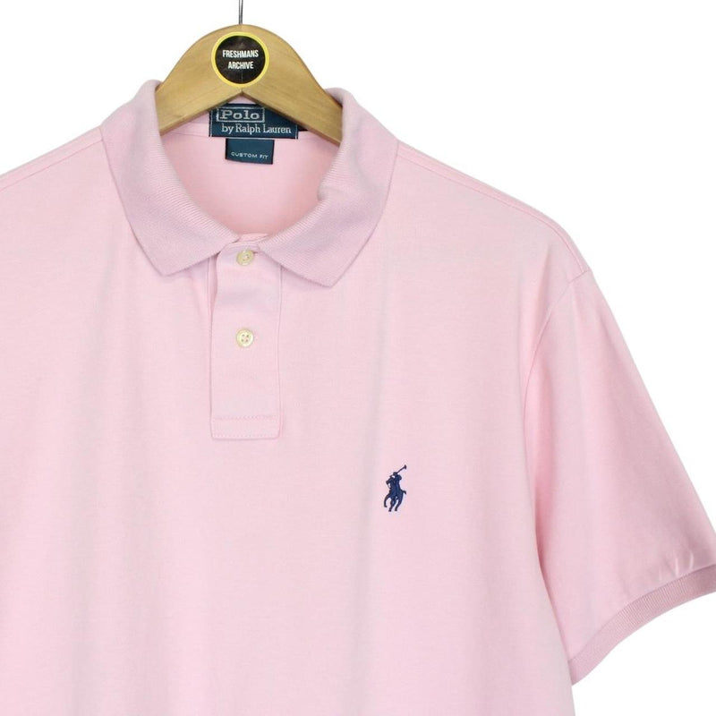 Vintage Polo Ralph Lauren Pink Short Sleeve Cotton Polo Shirt