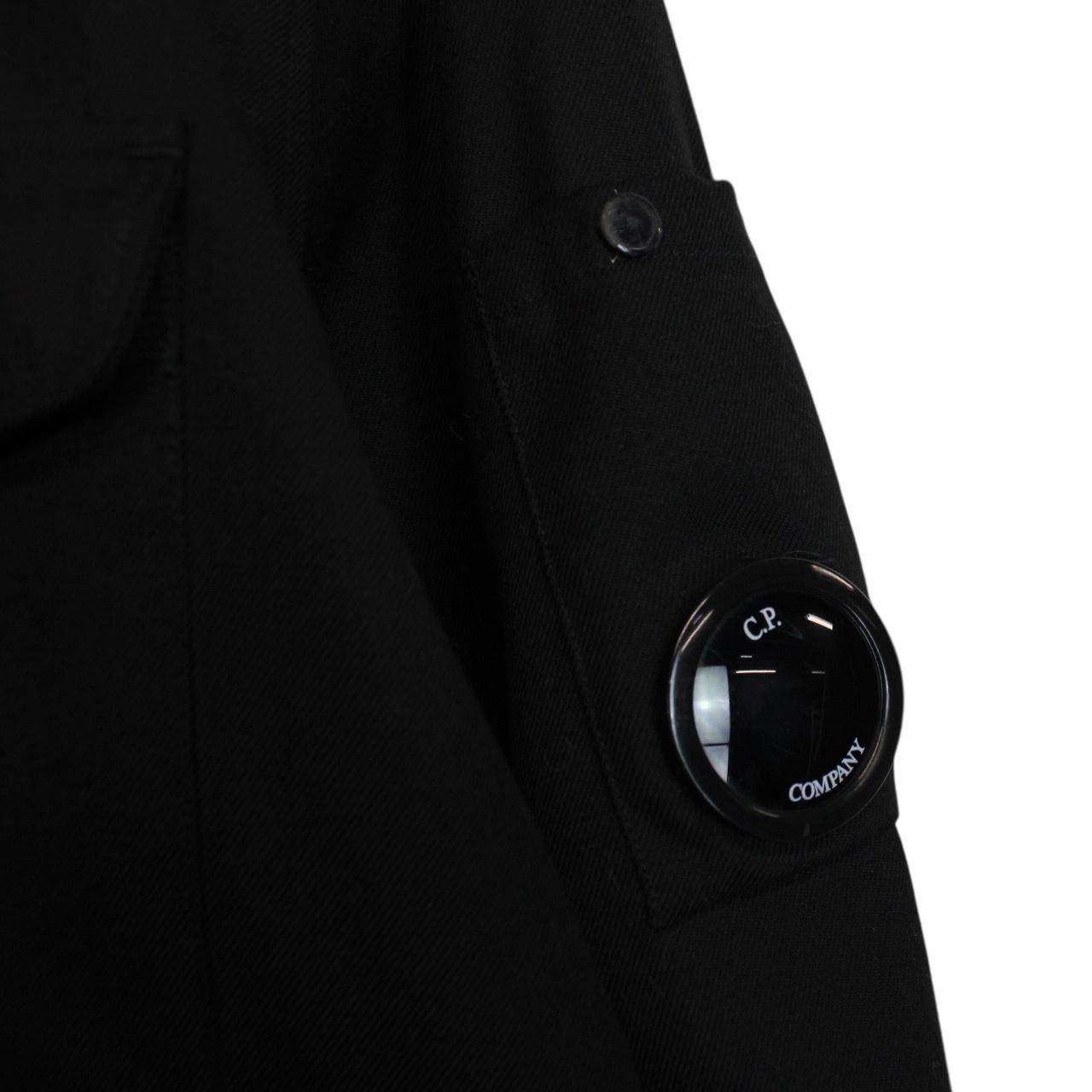 CP Company Black Button Up Military Double Pocket Lens Overshirt