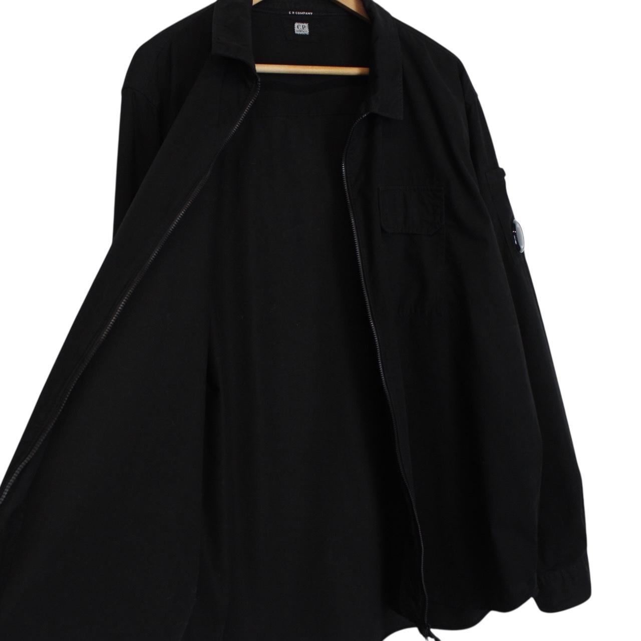 CP Company Black Full Zip Cotton Lens Overshirt Jacket