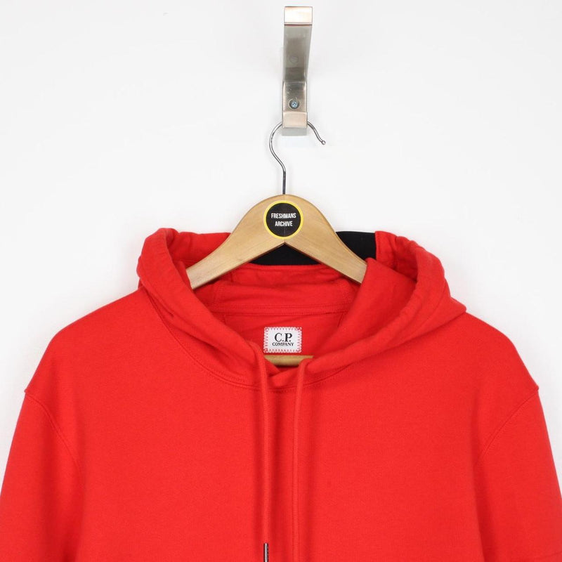CP Company Red Cotton Lens Hoodie Jumper