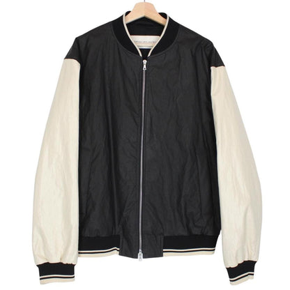 Dries Van Noten Black and Cream Volker Tipped Bomber Jacket